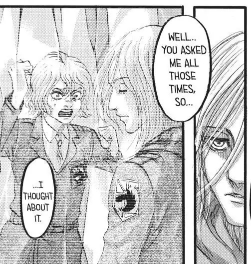 panel from 125, annie remembering hitch banging her hand against her crystal and yelling